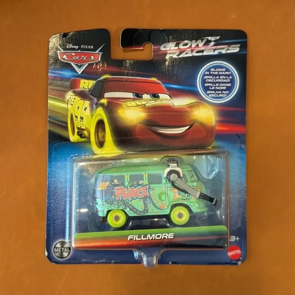 Mattel Pixar Cars Glow Racers Fillmore Van Metal Car Toy Headset